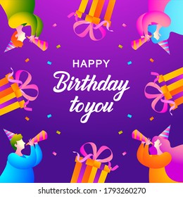 Happy birthday background with gift boxes