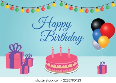 Happy birthday background with gifts