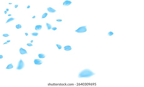 Happy birthday background, greeting card, holiday frame, festival banner design with rose petals blue color