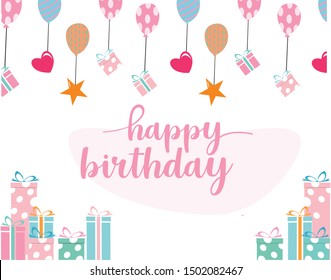 Happy birthday background in hand drawn style Vector Illustrations