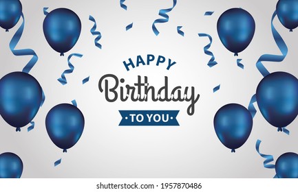 Happy Birthday background with illustrations balloon