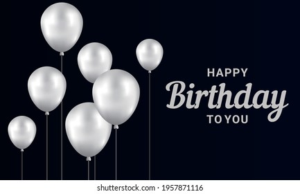 Happy Birthday background with illustrations balloon