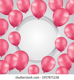 Happy Birthday background with illustrations balloon