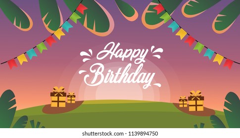 Happy Birthday Background Illustrator EPS 10