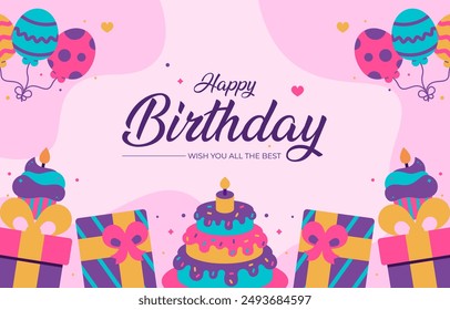 Happy birthday background with patterns vector