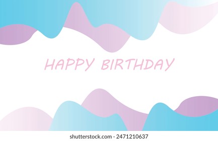 happy birthday background pink blue soft color vector design