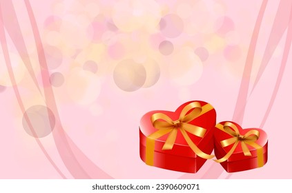 Happy birthday background with red heartshaped gift box.