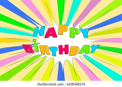 Happy birthday background. Template for birthday design. Vector illustration.