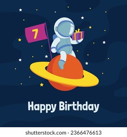 Happy birthday background. Happy birthday text. kids birthday party. Vector Illustration design. cake, balloons, party decoration elements. confetti and gift box. birthday celebration. greeting card.