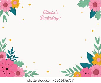 Happy birthday background. Happy birthday text. kids birthday party. Vector Illustration design. cake, balloons, party decoration elements. confetti and gift box. birthday celebration. greeting card.