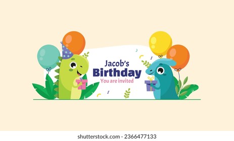 Happy birthday background. Happy birthday text. kids birthday party. Vector Illustration design. cake, balloons, party decoration elements. confetti and gift box. birthday celebration. greeting card.