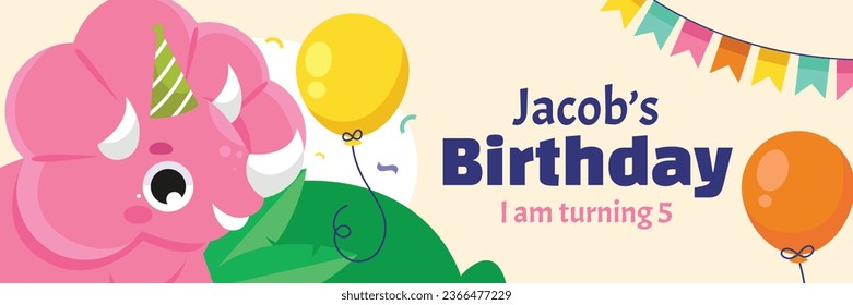 Happy birthday background. Happy birthday text. kids birthday party. Vector Illustration design. cake, balloons, party decoration elements. confetti and gift box. birthday celebration. greeting card.