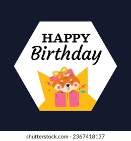 Happy birthday background. Happy birthday text. kids birthday party. Cartoon Vector Illustration design. cake, balloons, party decoration elements. birthday celebration. greeting card. label, sticker.