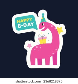 Happy birthday background. Happy birthday text. kids birthday party. Cartoon Vector Illustration design. cake, balloons, party decoration elements. birthday celebration. greeting card. label, sticker.