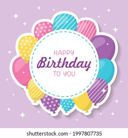 Happy birthday background vector, vector eps. 10