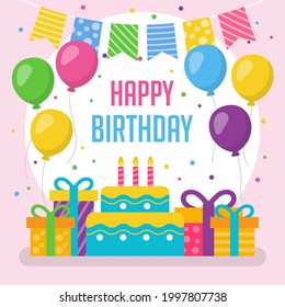 Happy birthday background vector, vector eps. 10