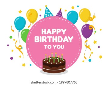 Happy birthday background vector, vector eps. 10