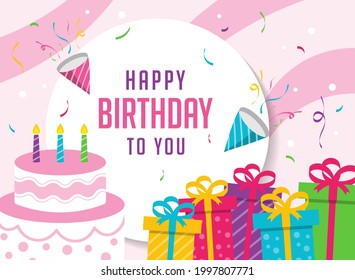 Happy birthday background vector, vector eps. 10
