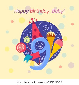 Happy birthday badge vector icon.