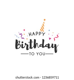 Happy birthday with ballon and confetti design template. Vector illustration
