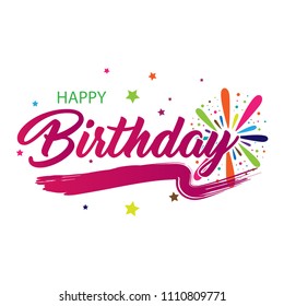 Happy Birthday with ballons and confetti Background vector design for Greeting Card. Invitation Card