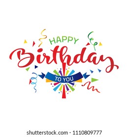 Happy Birthday with ballons and confetti Background vector design for Greeting Card. Invitation Card
