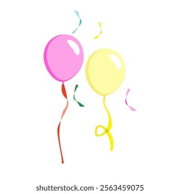Happy birthday ballons vector image. Celebration ballons illustration 