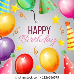 happy birthday balloon border