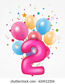 Happy Birthday balloon with number 