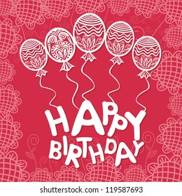 Happy birthday balloon pattern background vector illustration