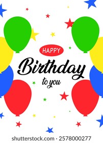 Happy birthday balloon vector background design.  Design templates for birthdays