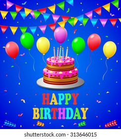 Happy birthday with balloons