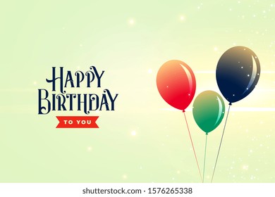 happy birthday balloons background design celebration template