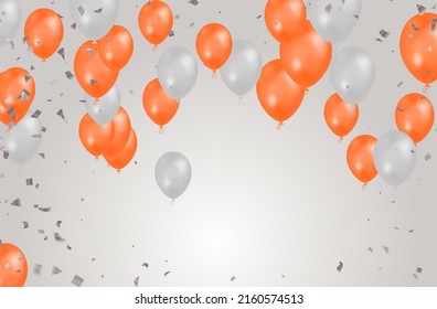 Happy Birthday Balloons Banner Background Illustration Place for text, Celebration, festival, greeting banner, card, poster.