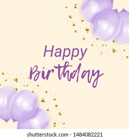Happy birthday balloons celebration. Party decoration design Happy Birthday typography vector design for greeting cards and poster with colorful balloon