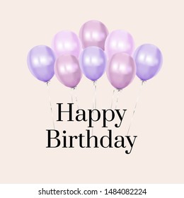 Happy birthday balloons celebration. Party decoration design Happy Birthday typography vector design for greeting cards and poster with colorful balloon