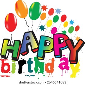 happy birthday balloons celebration party fun colorful vibrant greeting festive event