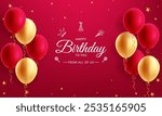 Happy Birthday Balloons Vector Background Design. Happy Birthday to You Text with Colorful Balloons and Confetti Decoration Elements, Birthday Celebration Greeting Cards. Design template for birthday