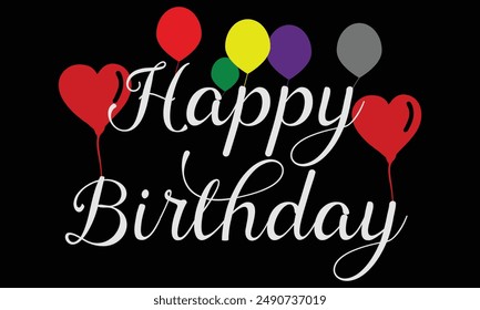 Happy birthday. Birthday balloons vector background design. Happy birthday text with balloon and confetti decoration element for birth day celebration greeting card design. Birthday card. Eps 10.