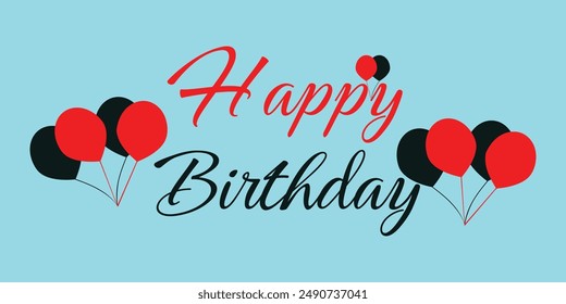 Happy birthday. Birthday balloons vector background design. Happy birthday text with balloon and confetti decoration element for birth day celebration greeting card design. Birthday card. Eps 10.