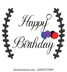 Happy birthday. Birthday balloons vector background design. Happy birthday text with balloon and confetti decoration element for birth day celebration greeting card design. Birthday card. Eps 10.