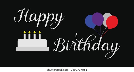 Happy birthday. Birthday balloons vector background design. Happy birthday text with balloon and confetti decoration element for birth day celebration greeting card design. Birthday card. Eps 10.