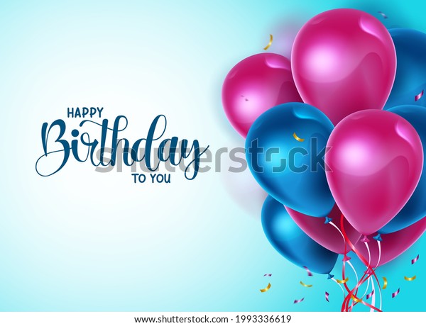 Happy Birthday Balloons Vector Banner Template Stock Vector (Royalty ...