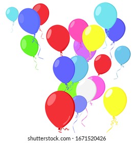 Happy birthday balloons Vector on a transparent background 