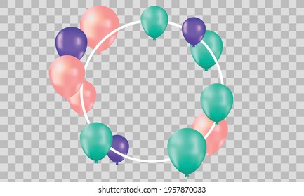 Happy Birthday balloons White celebration transparent background