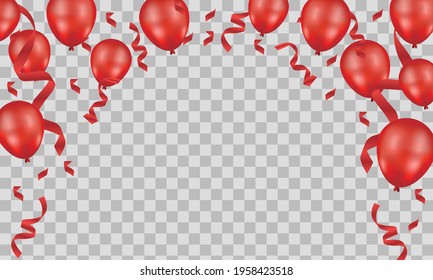 Happy Birthday Balloons White Celebration Transparent Background