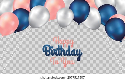 Happy birthday with baloon vector design for background template. Birthday card and invitation card.