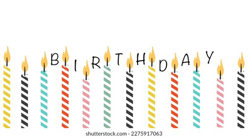 Happy Birthday. banner background with candles. Vector graphics