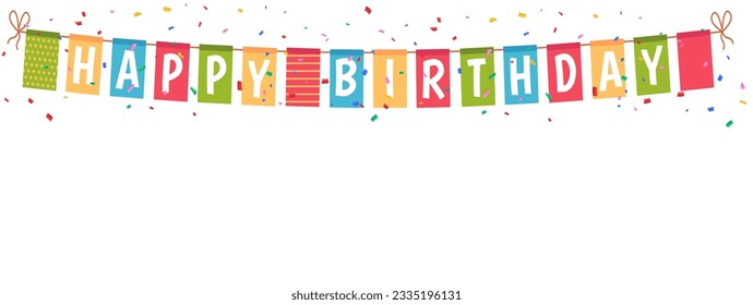 Happy Birthday Banner, Background - Editable Vector Illustration
