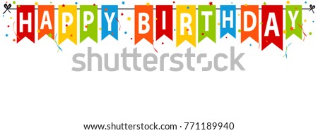 Happy Birthday Banner, Background - Editable Vector Illustration